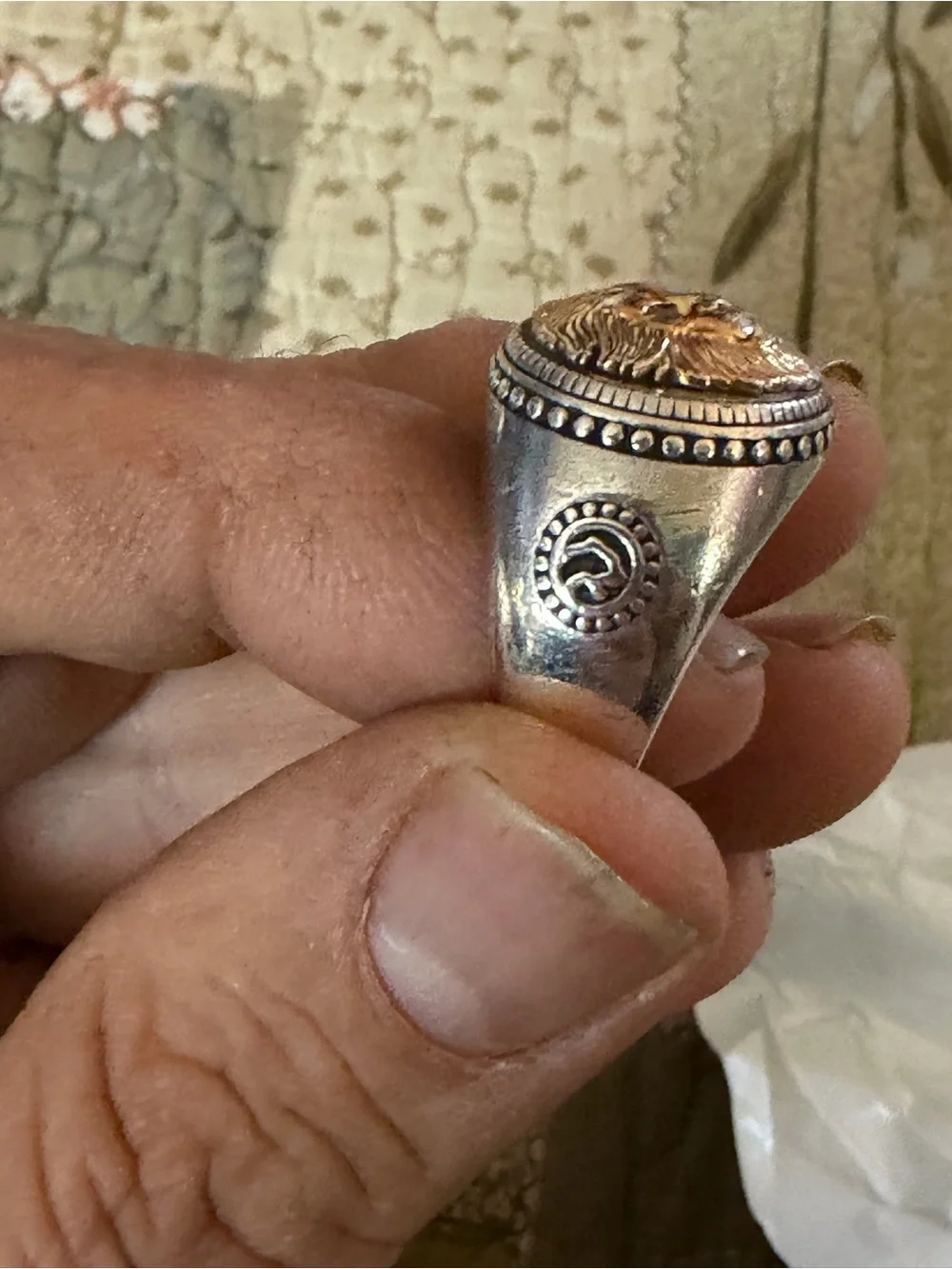 Effy Lion Emblem Two-Tone Men's Signet Ring - Gold & Sterling Silver